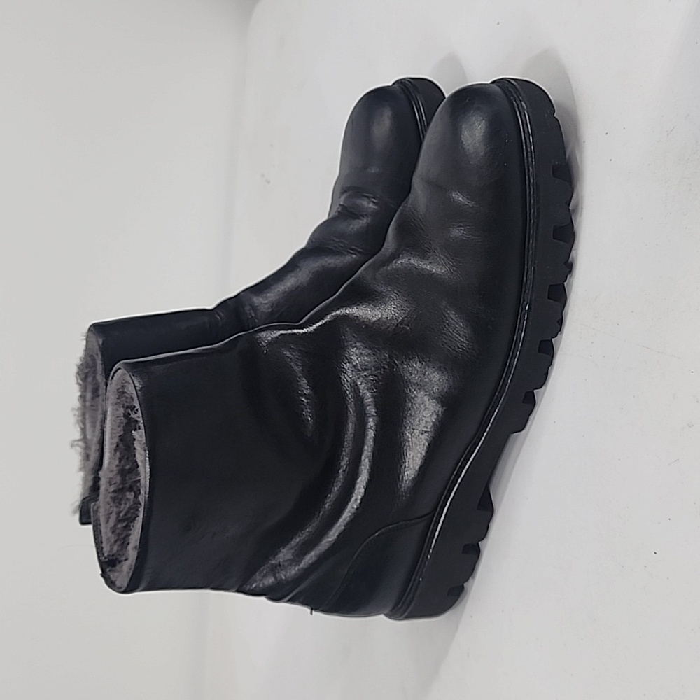 VINCE Counter Leather Shearling Lined Ankle Boots Lug Sole 12